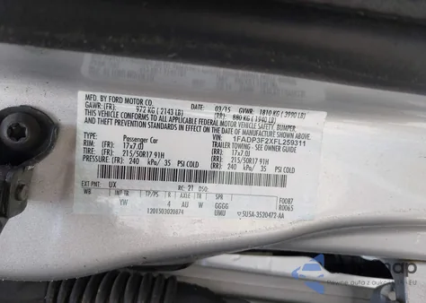 2015 Ford Focus Se from USA, damaged, VIN 1FADP3F2XFL259311